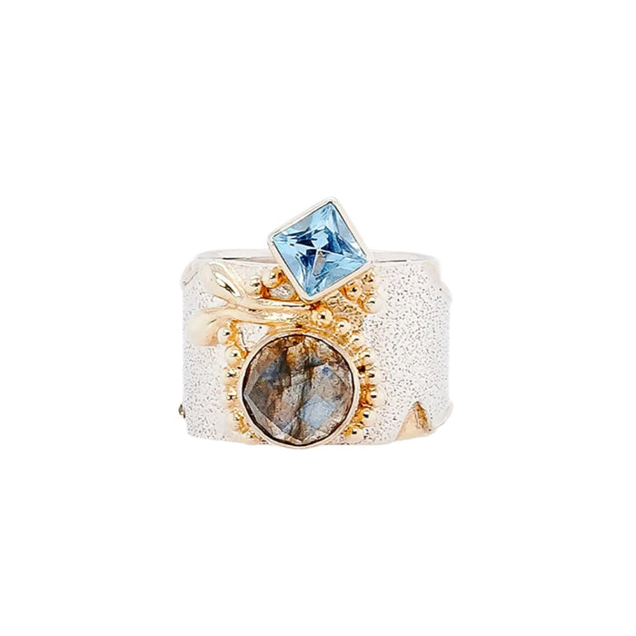 Baby Blue Topaz & Labradorite Ring