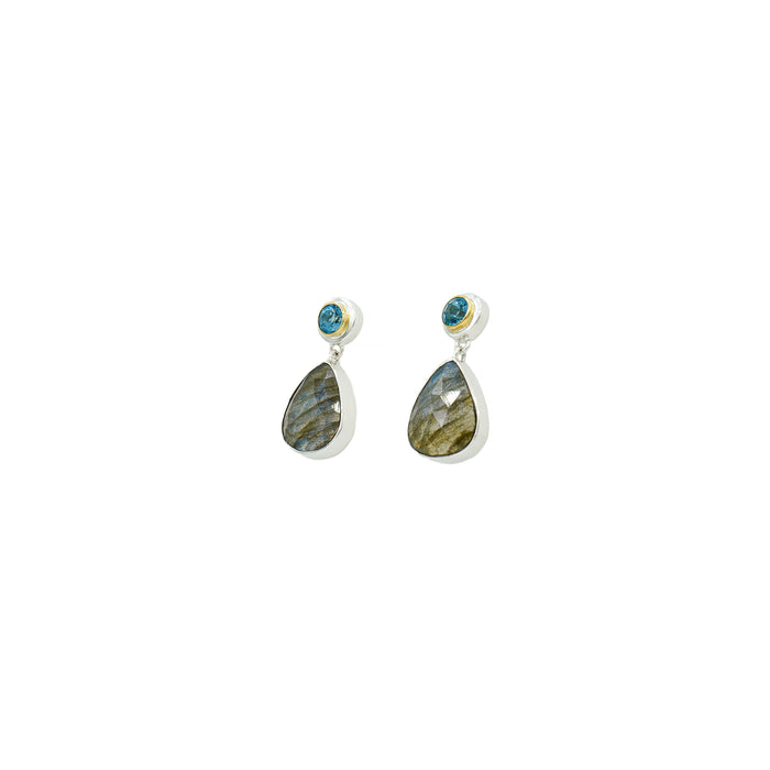 Labradorite & Blue Topaz Post Earrings