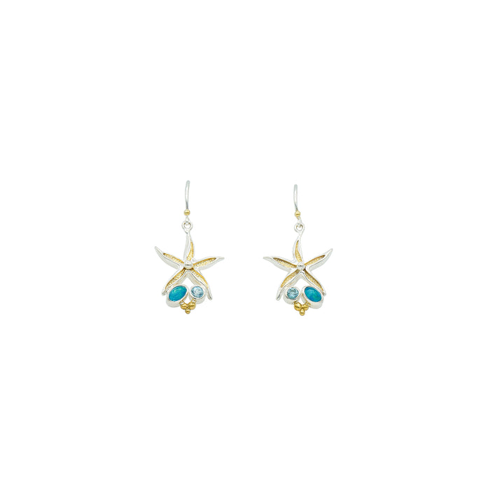 Gold & Silver Starfish Earrings