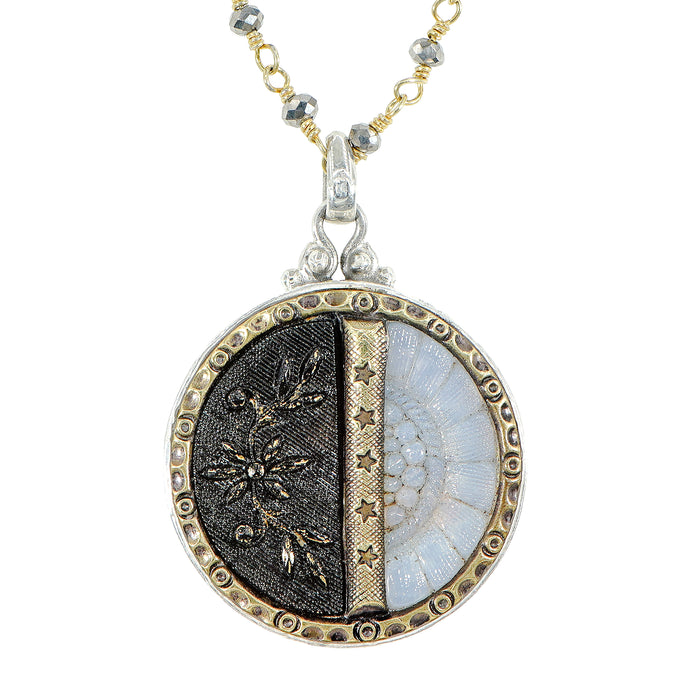 Victorian Carved Pearl Button Necklace