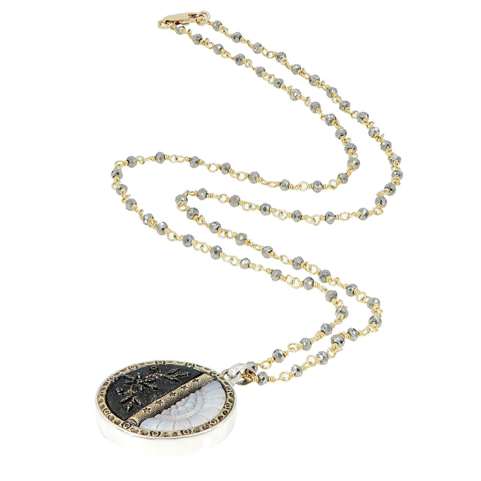 Victorian Carved Pearl Button Necklace