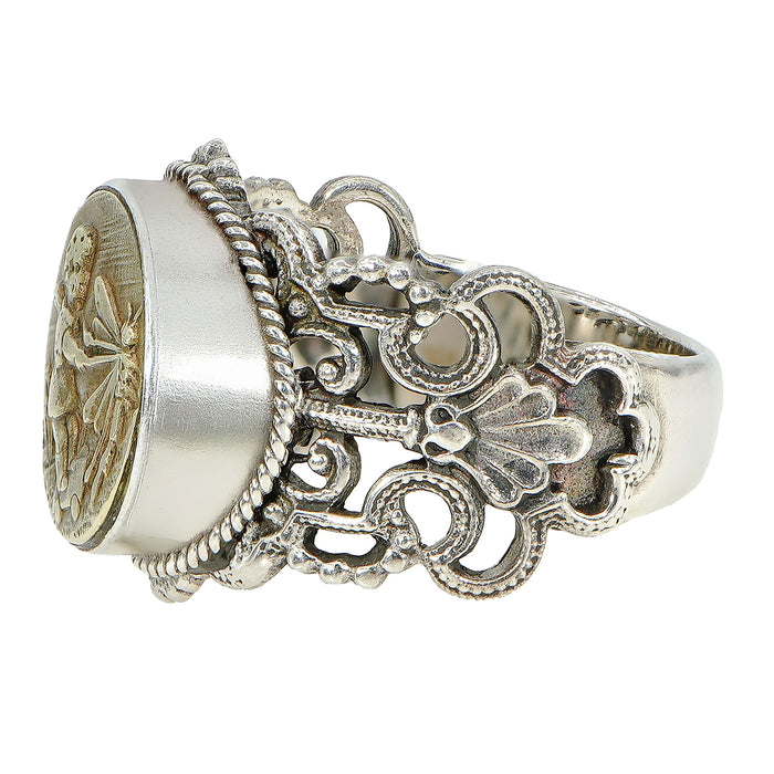 Victorian Cherub Button Ring