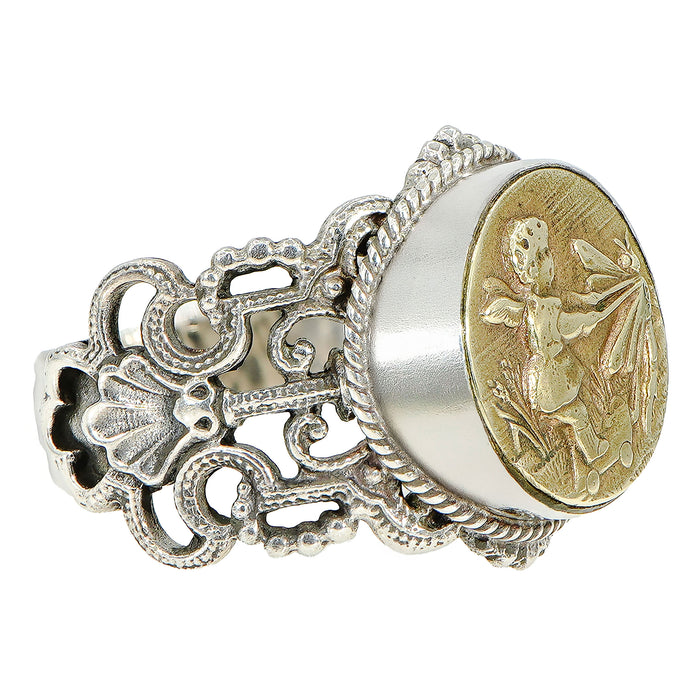 Victorian Cherub Button Ring