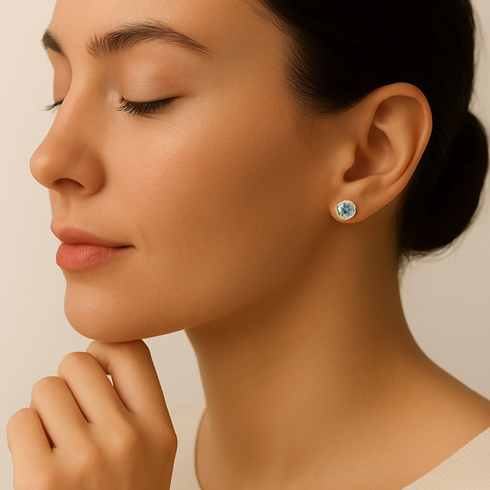 Aquamarine Stud Earrings