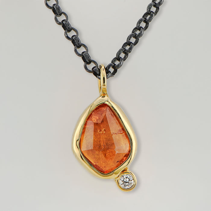 Mandarin Garnet & Diamond Necklace