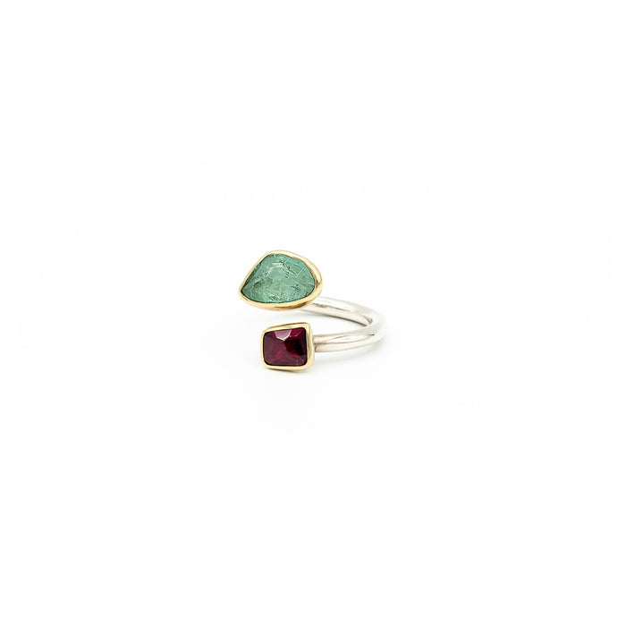Green & Red Tourmaline Ring