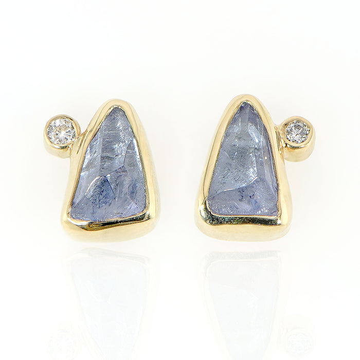 Tanzanite & Diamond Stud Earrings