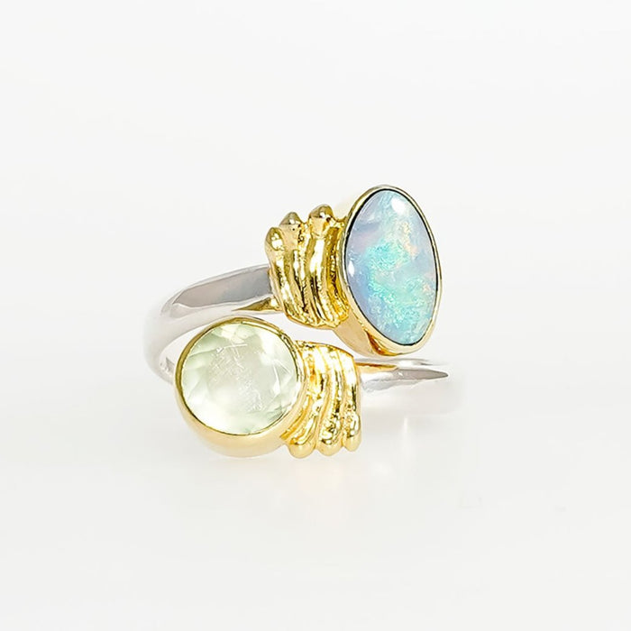 Opal & Phrenite Ring