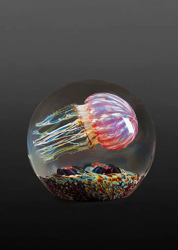Gold Ruby Side Swimmer Jellyfish Sculpture