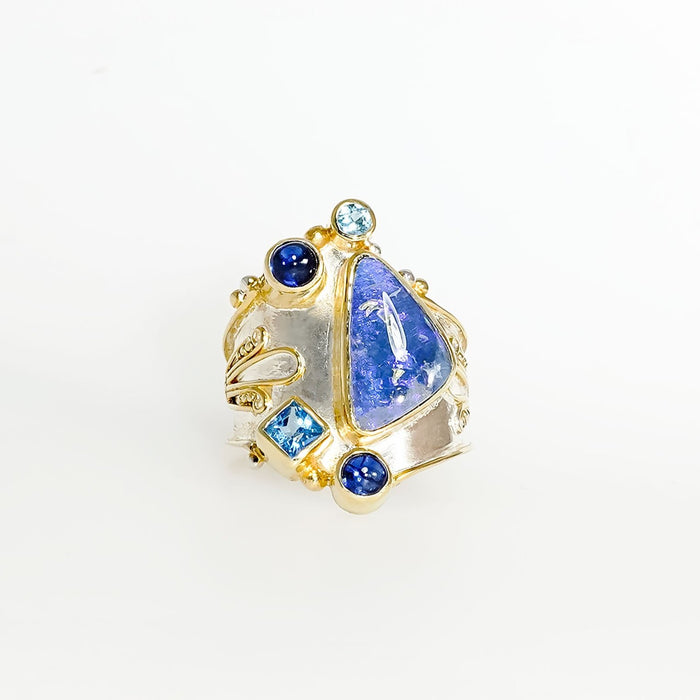 Multi Blue Gemstone Ring
