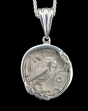 Helmeted Head of Athena Coin Pendant