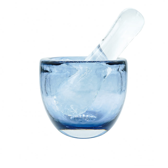 Steel Blue/Clear Mortar & Pestle