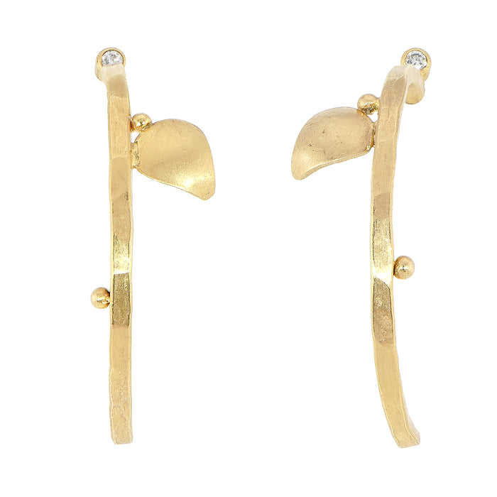 Hoop Earrings with Leaf