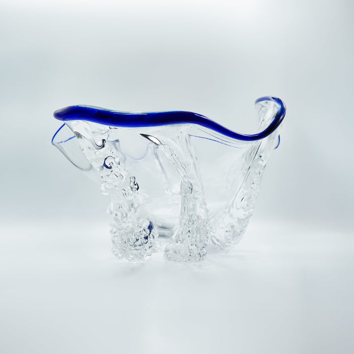 Clear & Cobalt Lip Octo Bowl