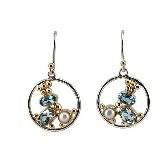 Open Circle Pebble Earrings
