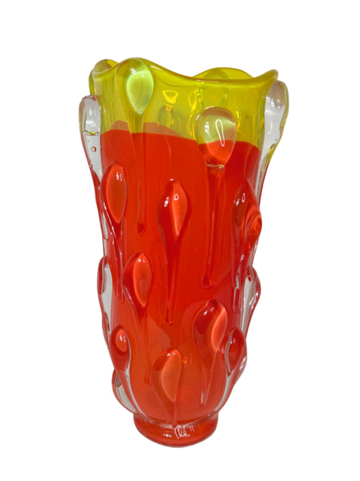 Yellow & Red Raindrop Vase