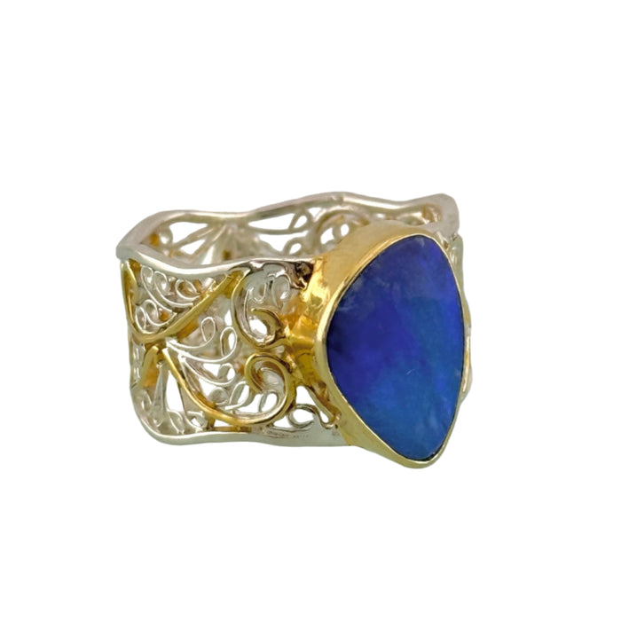 Dark Blue Opal Ring