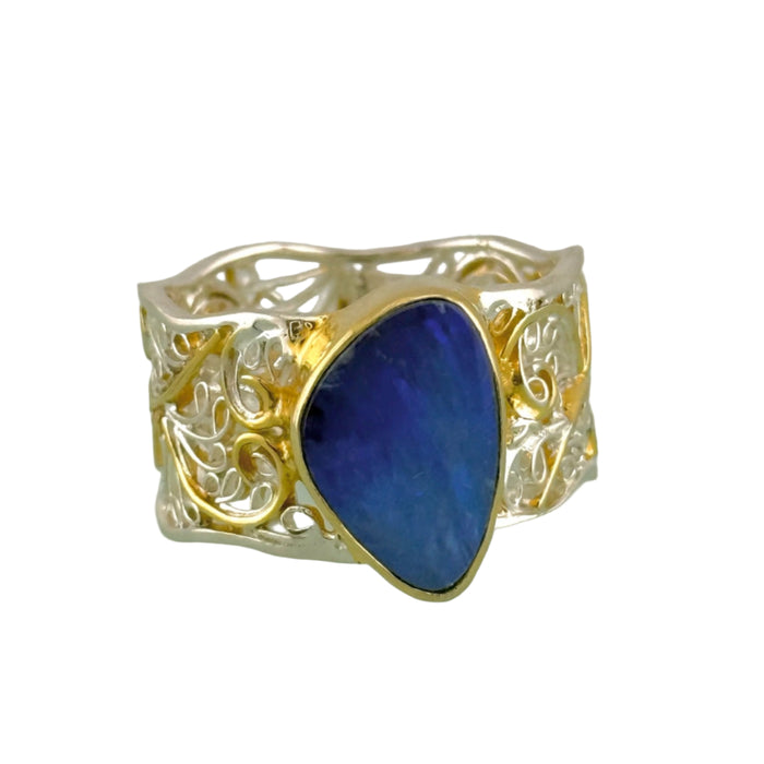Dark Blue Opal Ring
