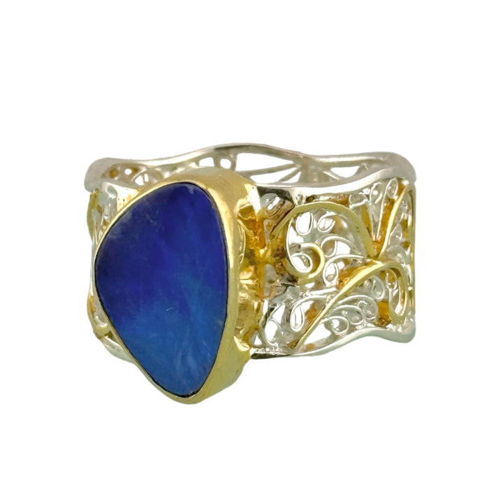 Dark Blue Opal Ring