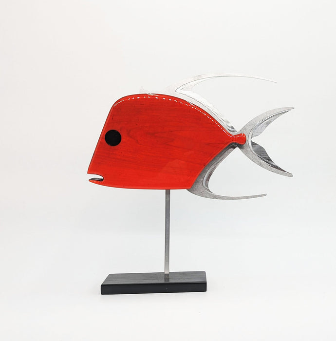 Cherry Red Lookdown Fish Sculpture