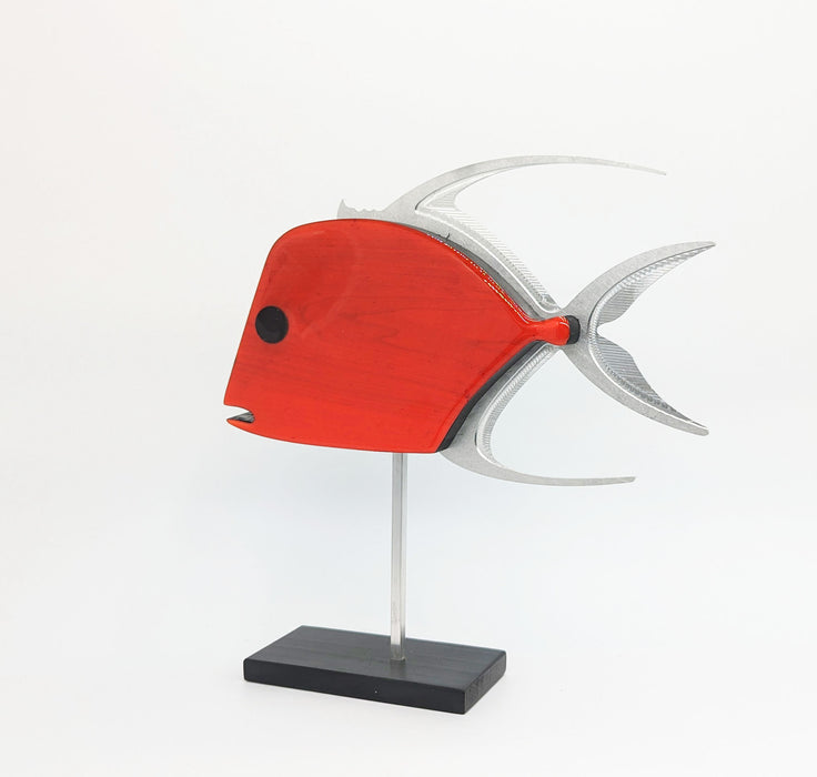 Cherry Red Lookdown Fish Sculpture