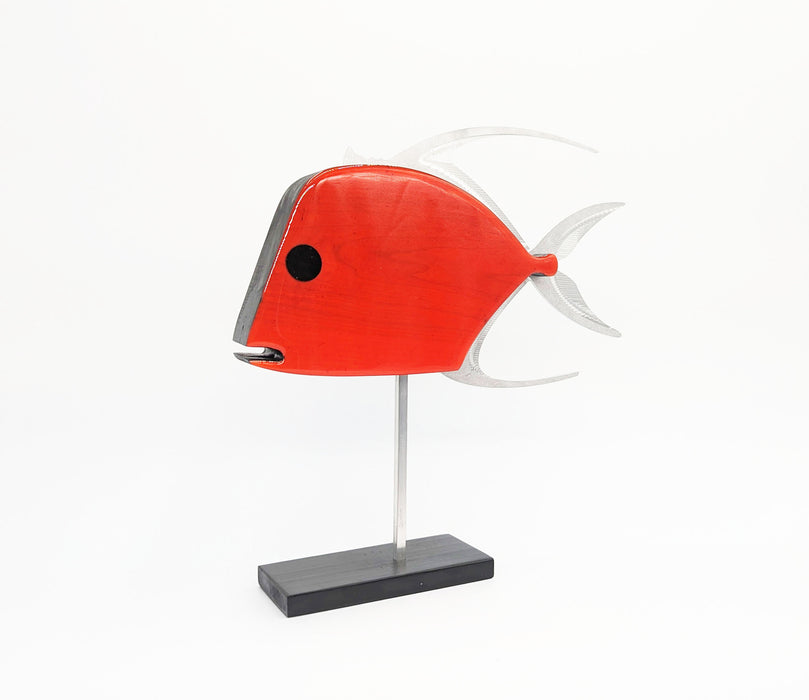 Cherry Red Lookdown Fish Sculpture