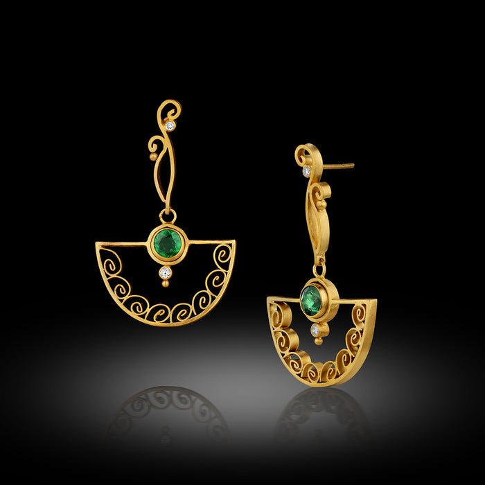 Tsavorite Garnet & Diamond Earrings