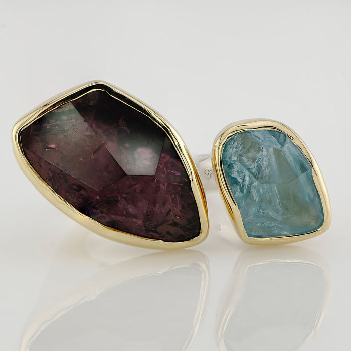 Aquamarine & Tourmaline Ring