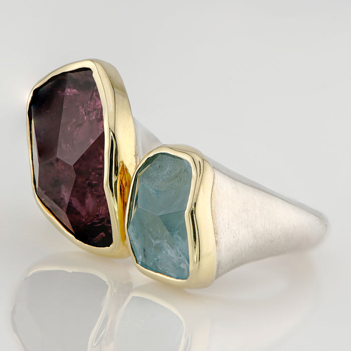 Aquamarine & Tourmaline Ring