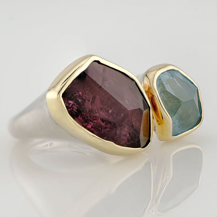 Aquamarine & Tourmaline Ring