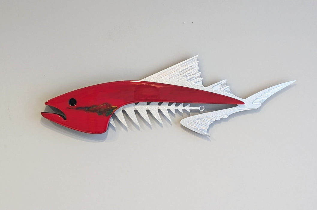 Red Wild Fin Sculpture