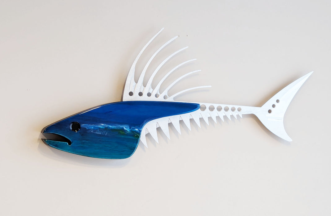 Roosterfish in Blue Wave Sculpture