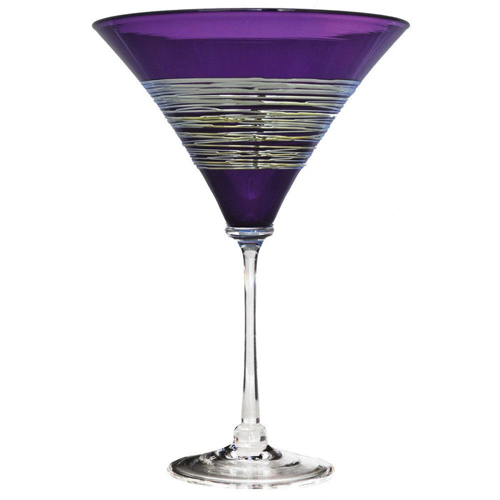 Amethyst Silverspun Martini Glass