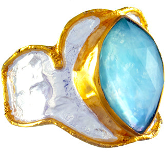 Layered Amazonite Cigar Band Ring