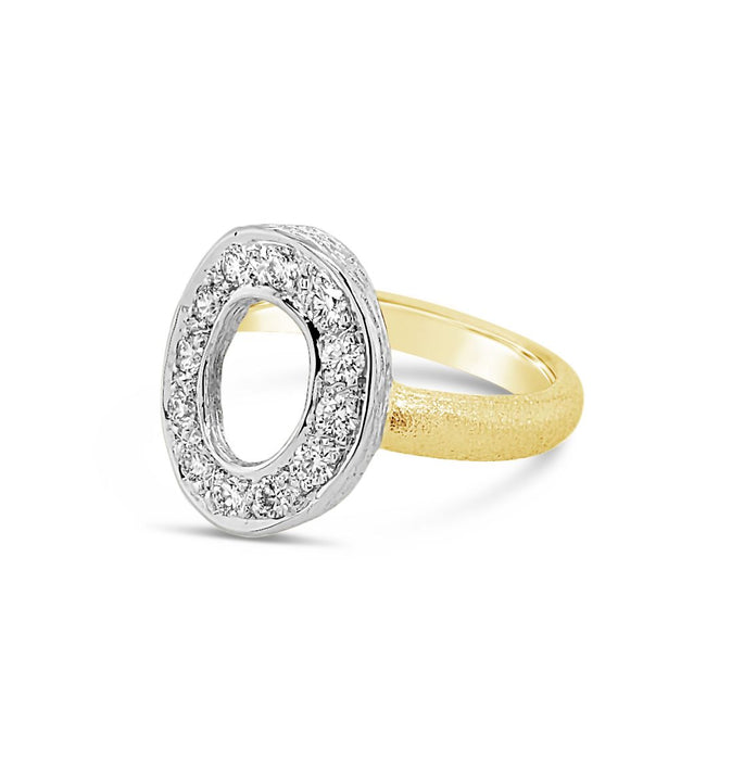 Oval Diamond Link Ring