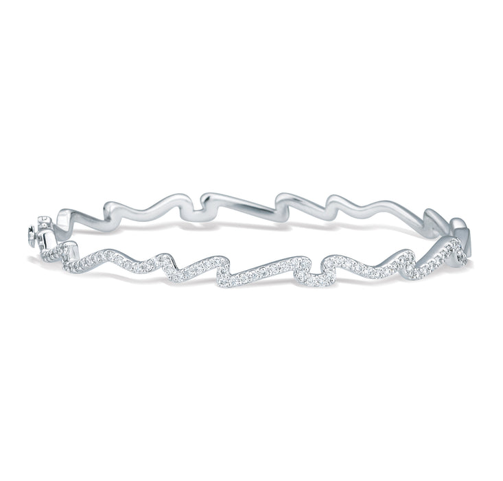 Scribble Pavé Wave Bangle