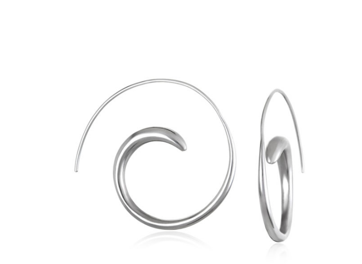 Swirl Hoops Sterling Silver