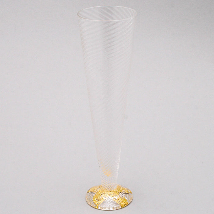 Clear & Gold Champagne Glass