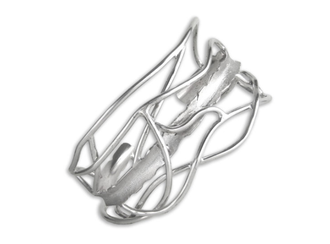 White Rhodium Edge Cuff