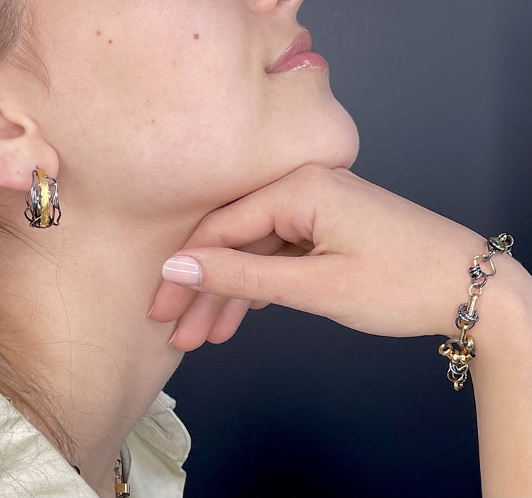 Black and Gold Treasure Bracelet - Champagne Diamond