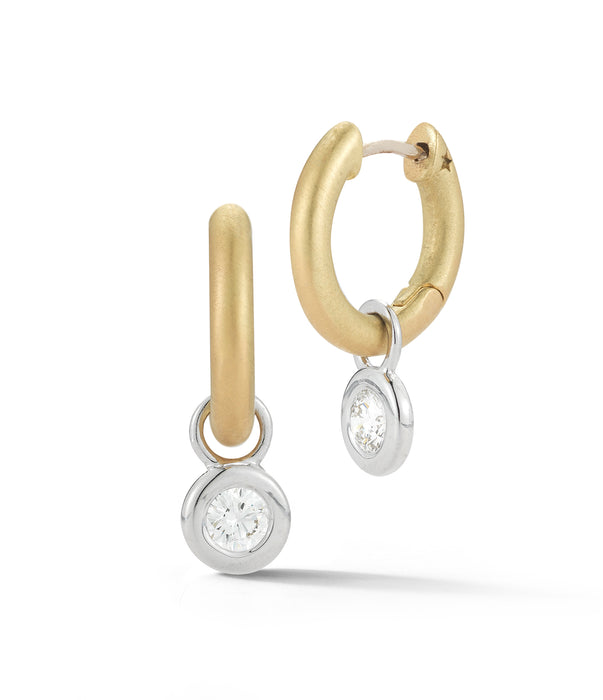 Mercer Diamond Single Drop Huggie Earrings