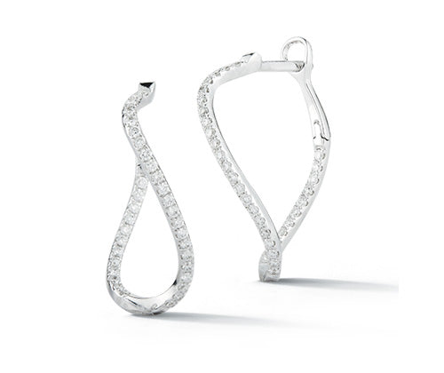 Scribble Small Waterfall Pavé Hoop Earrings