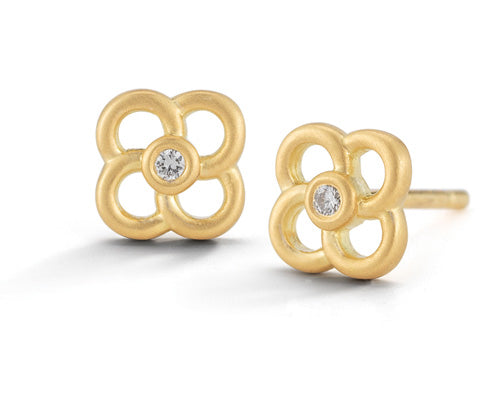 Scribble Pansy Small Stud Earrings
