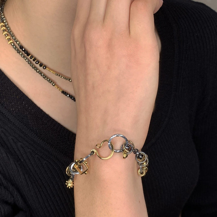 Black and Gold Treasure Bracelet - Champagne Diamond