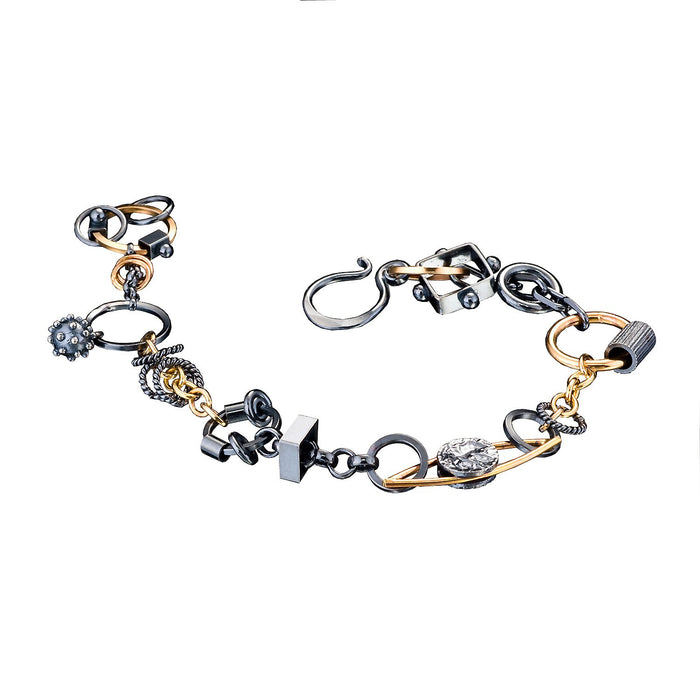 Black and Gold Treasure Bracelet - Champagne Diamond