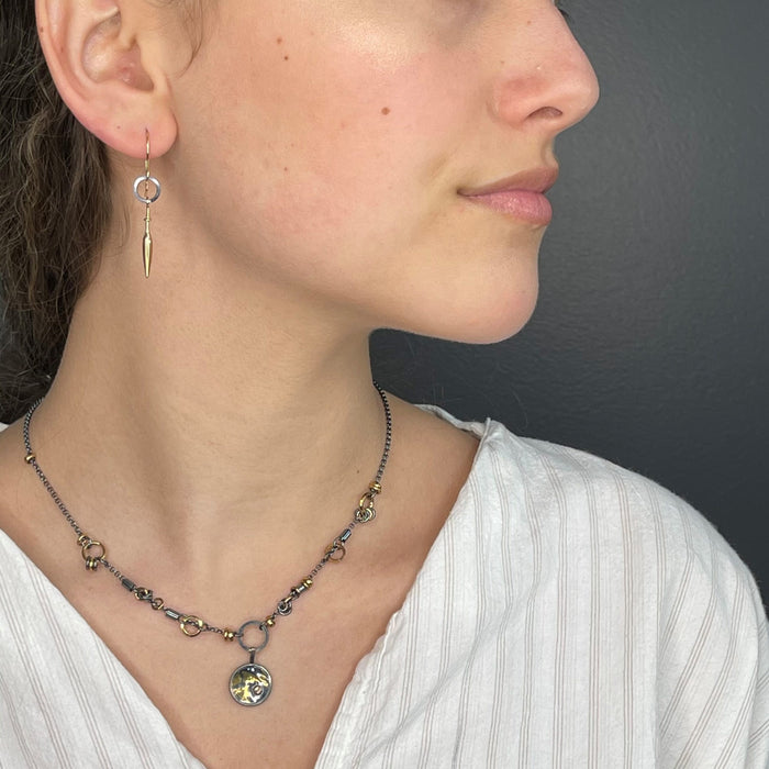 Black & Gold Spike Earrings