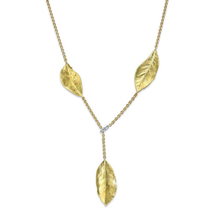 Southern Oak Leaf Lariat Necklace