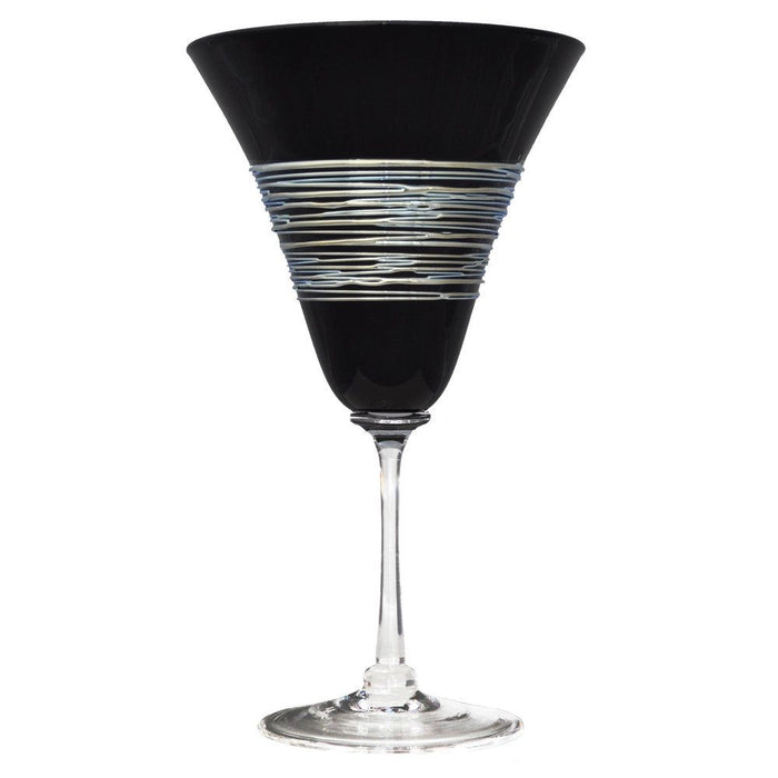 Black Silverspun Venetian Wine Glass