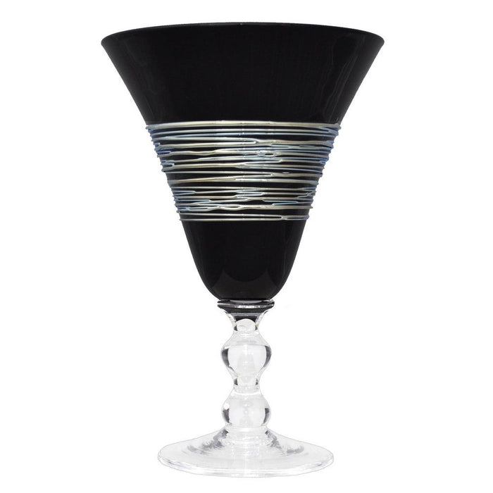Black Silverspun Water Glass