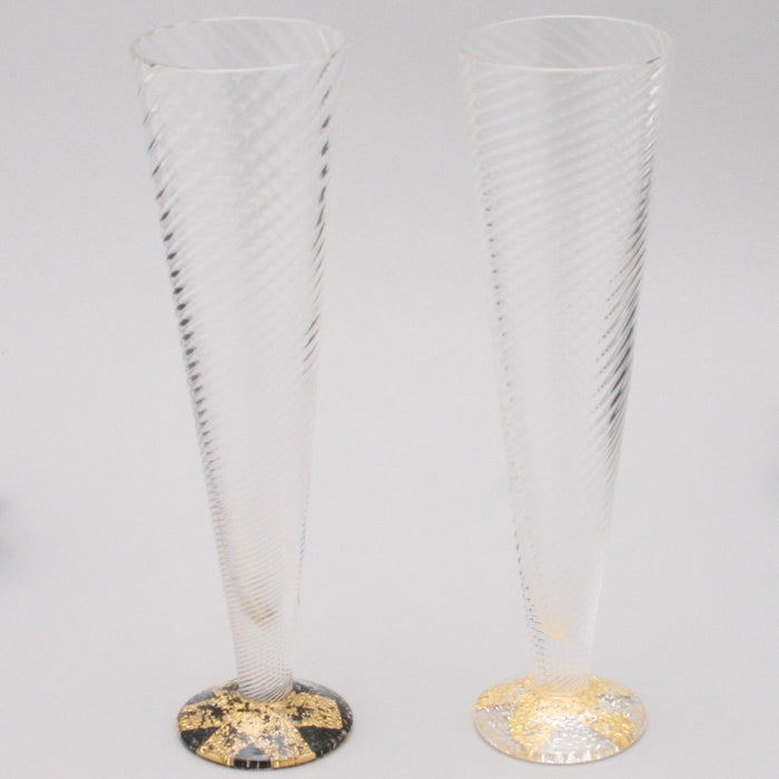 Clear & Gold Champagne Glass